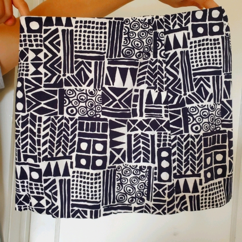 J. Crew Geometric Print Skirt w/ Pockets